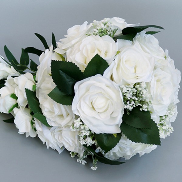 Simple And Elegant Cascade Silk Flower Bridal Bouquets - Bridal Bouquets