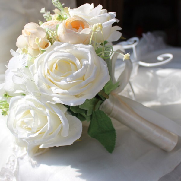 Elegant Round Silk Flower Bridal Bouquets - Bridal Bouquets