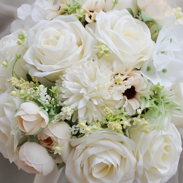 Elegant Round Silk Flower Bridal Bouquets - Bridal Bouquets