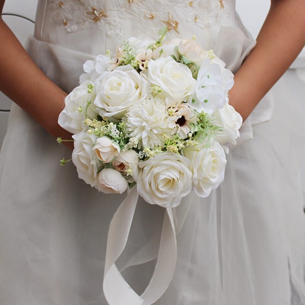 Elegant Round Silk Flower Bridal Bouquets - Bridal Bouquets