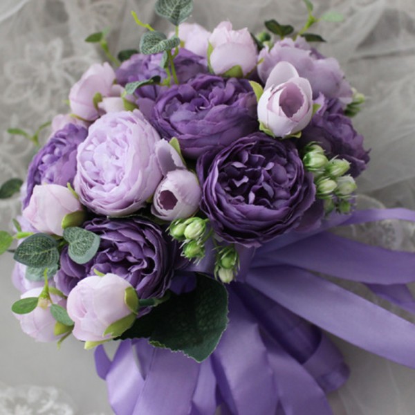 Elegant Round Silk Flower Bridal Bouquets - Bridal Bouquets