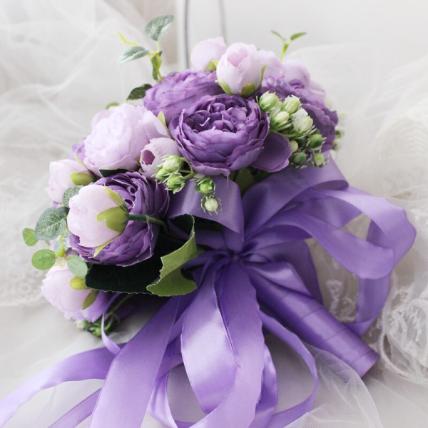 Elegant Round Silk Flower Bridal Bouquets - Bridal Bouquets