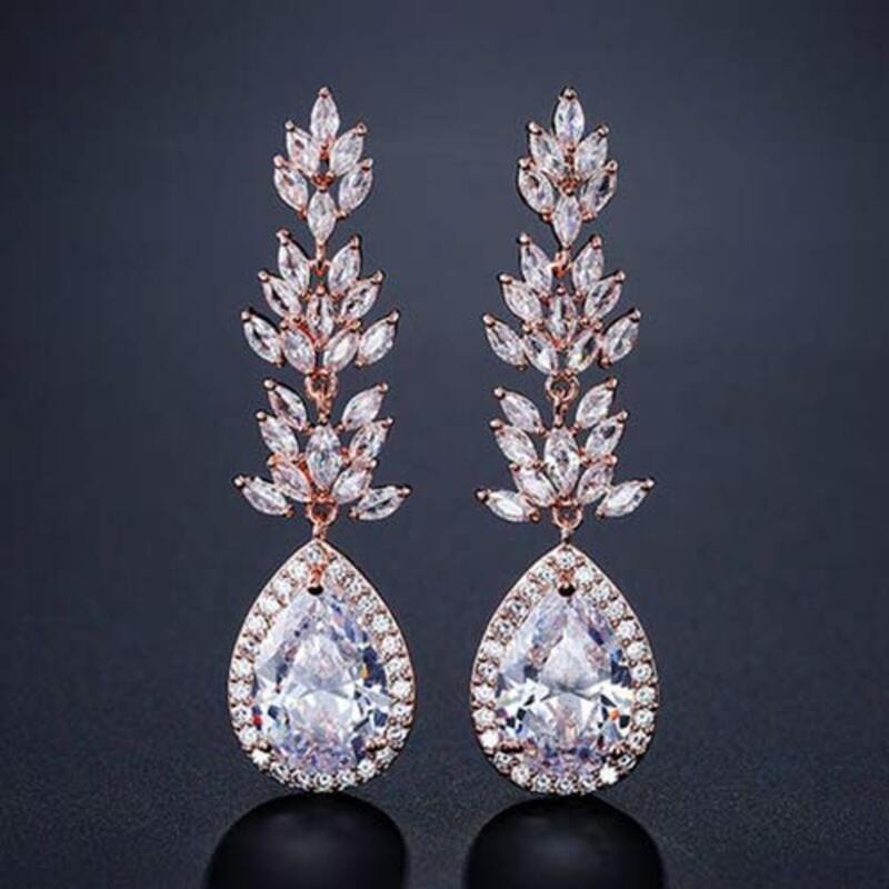 Ladies' Elegant Alloy With Irregular Cubic Zirconia Earrings