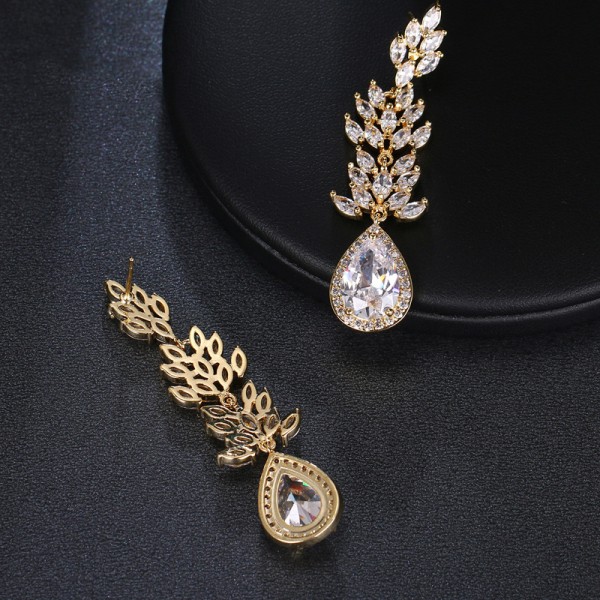 Ladies' Elegant Alloy With Irregular Cubic Zirconia Earrings