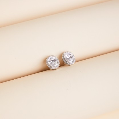 Ladies' Classic Alloy With Irregular Cubic Zirconia Earrings