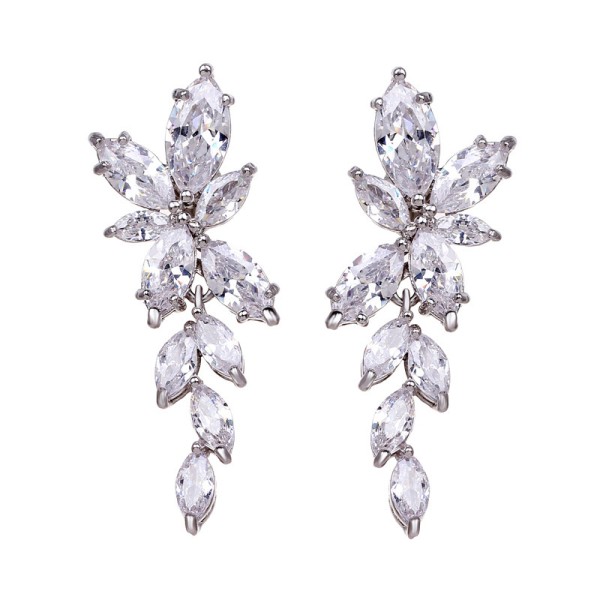 Ladies' Elegant Alloy With Irregular Cubic Zirconia Earrings For Bride/For Bridesmaid/For Mother