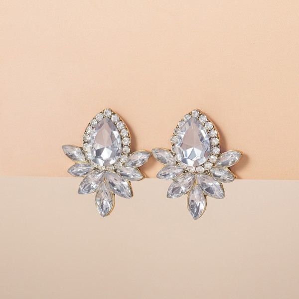 Ladies' Elegant Alloy With Irregular Rhinestone Earrings