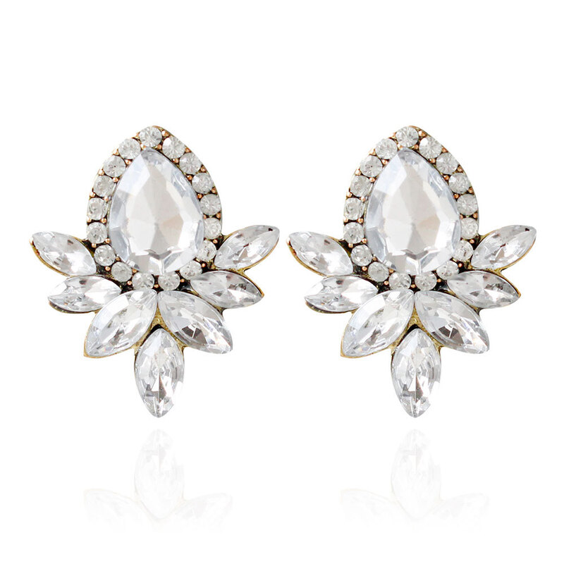 Ladies' Elegant Alloy With Irregular Rhinestone Earrings