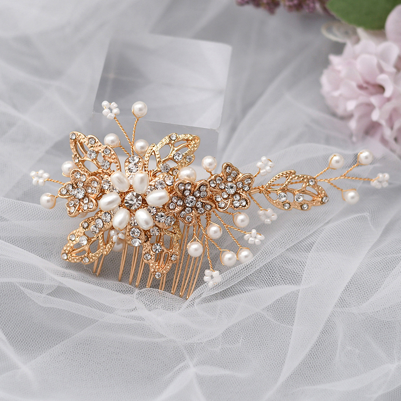 Combs & Barrettes/Headpiece Beautiful Ladies/Kids With Rhinestone/Venetian Pearl (Sold in single piece)