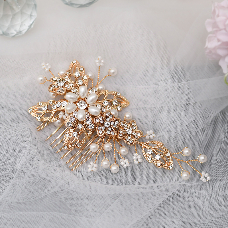 Combs & Barrettes/Headpiece Beautiful Ladies/Kids With Rhinestone/Venetian Pearl (Sold in single piece)