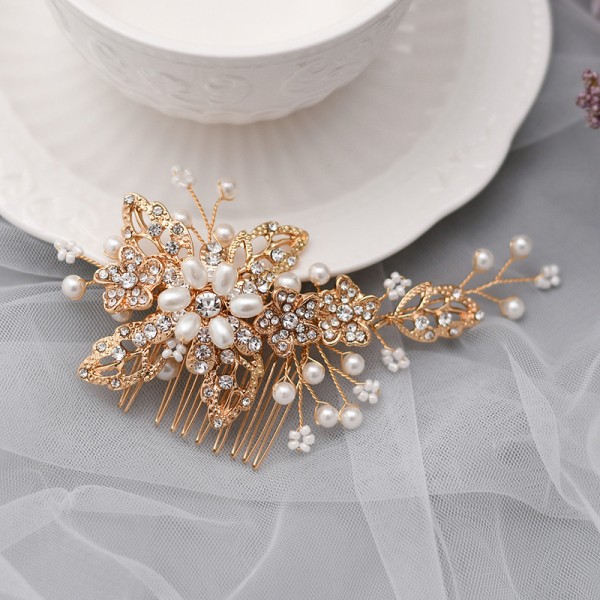 Combs & Barrettes/Headpiece Beautiful Ladies/Kids With Rhinestone/Venetian Pearl (Sold in single piece)