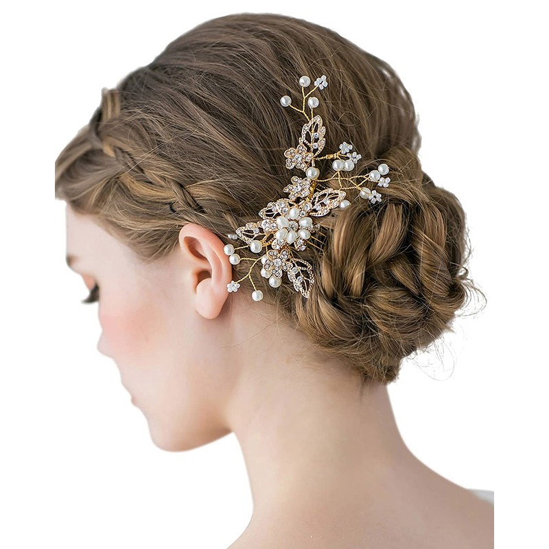 Combs & Barrettes/Headpiece Beautiful Ladies/Kids With Rhinestone/Venetian Pearl (Sold in single piece)