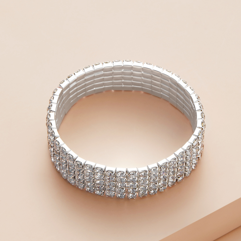 Ladies' Shining Alloy With Irregular Cubic Zirconia Bracelets