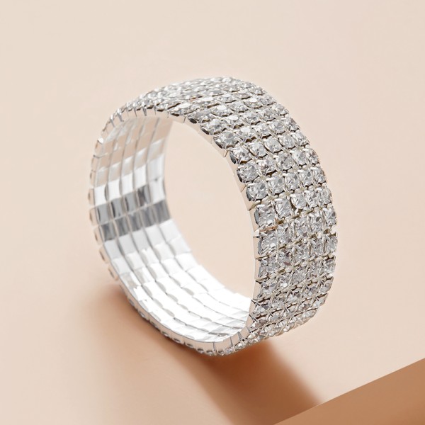 Ladies' Shining Alloy With Irregular Cubic Zirconia Bracelets