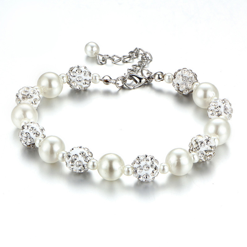 Ladies' Stylish Alloy With Round Pearl Bracelets