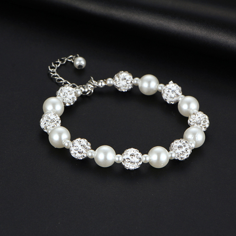 Ladies' Stylish Alloy With Round Pearl Bracelets