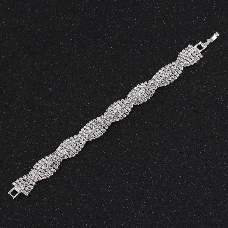 Ladies' Beautiful Alloy With Irregular Cubic Zirconia Bracelets