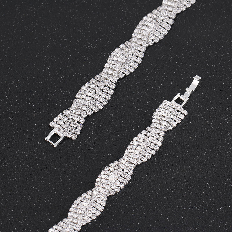 Ladies' Beautiful Alloy With Irregular Cubic Zirconia Bracelets