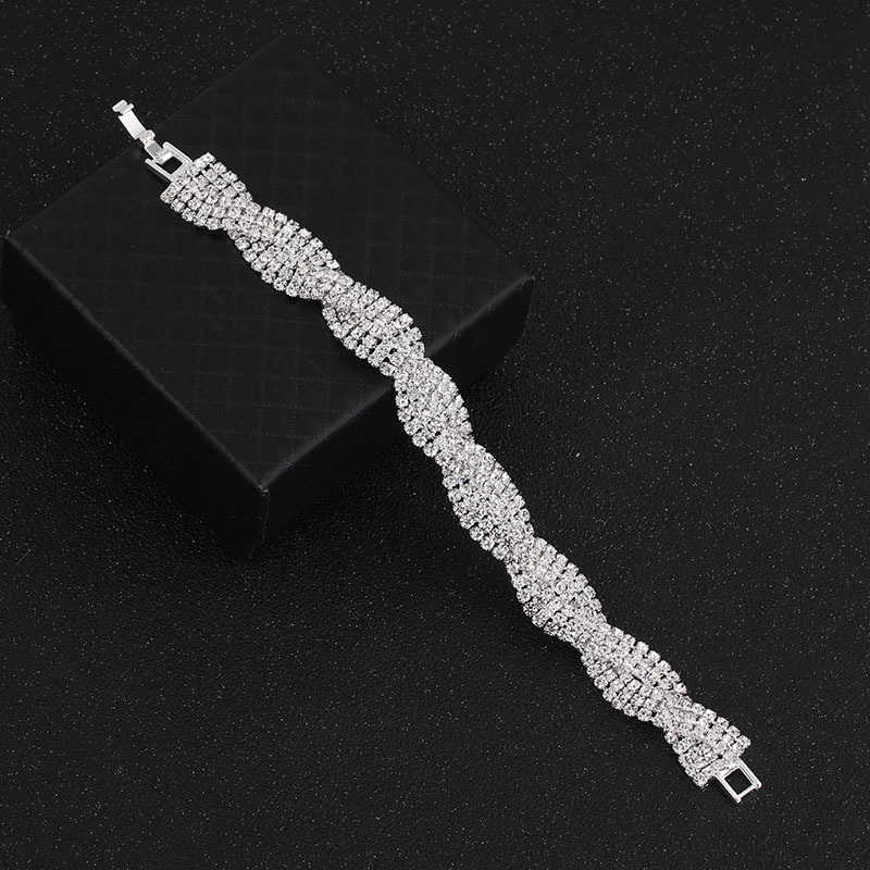 Ladies' Beautiful Alloy With Irregular Cubic Zirconia Bracelets