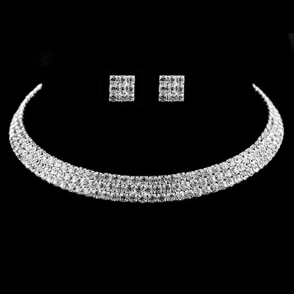 Ladies' Beautiful Alloy With Square Cubic Zirconia Jewelry Sets