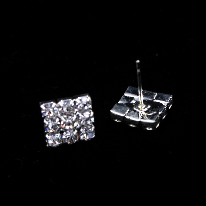 Ladies' Beautiful Alloy With Square Cubic Zirconia Jewelry Sets