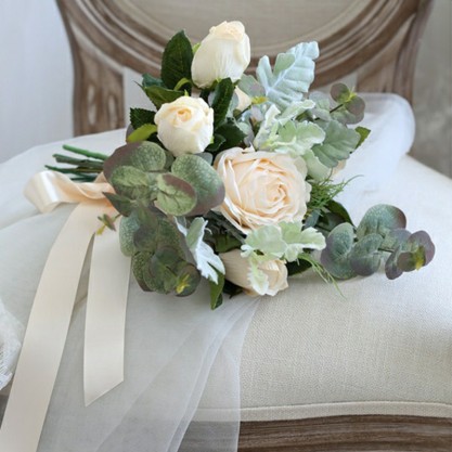 Classic Free-Form Silk Flower Bridesmaid Bouquets (Sold in a single piece) - Bridesmaid Bouquets