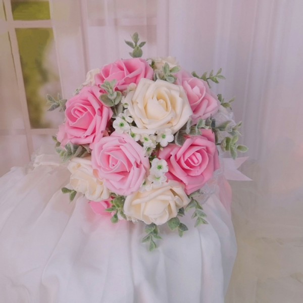 Classic Round Foam Bridal Bouquets (Sold in a single piece) - Bridal Bouquets