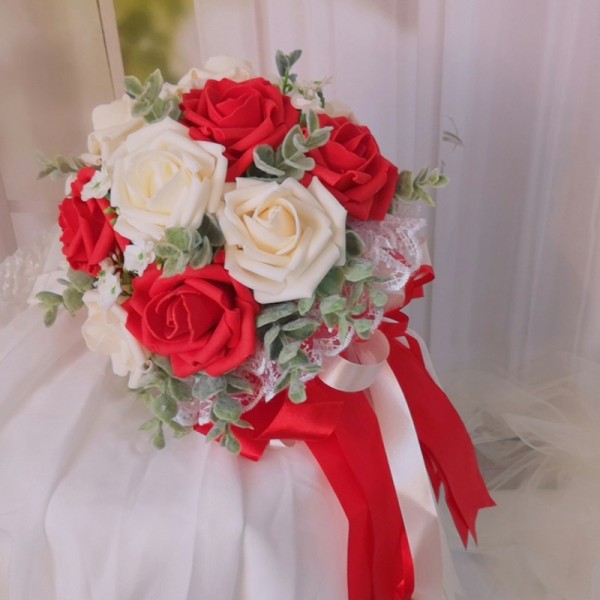 Classic Round Foam Bridal Bouquets (Sold in a single piece) - Bridal Bouquets