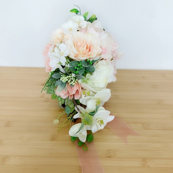 Classic Cascade Silk Flower Bridal Bouquets (Sold in a single piece) - Bridal Bouquets