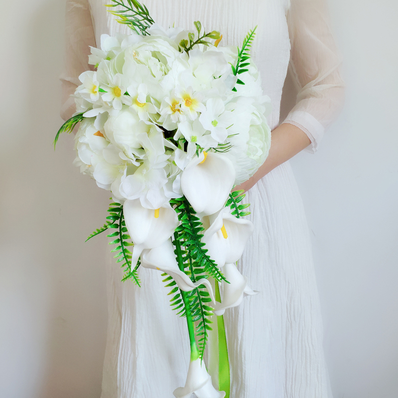 Classic Cascade Foam Bridal Bouquets (Sold in a single piece) - Bridal Bouquets