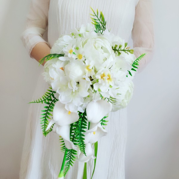 Classic Cascade Foam Bridal Bouquets (Sold in a single piece) - Bridal Bouquets