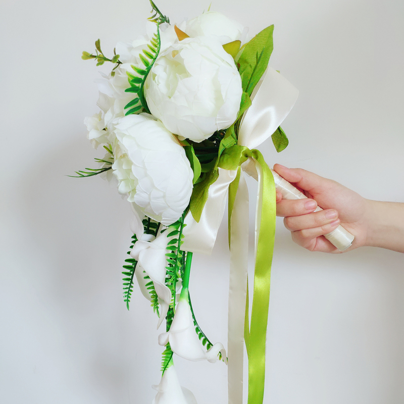 Classic Cascade Foam Bridal Bouquets (Sold in a single piece) - Bridal Bouquets