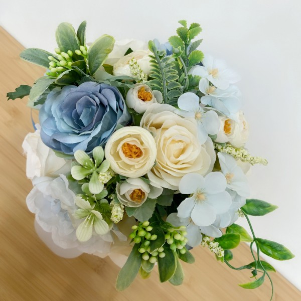 Classic Round Silk Flower Bridal Bouquets (Sold in a single piece) - Bridal Bouquets