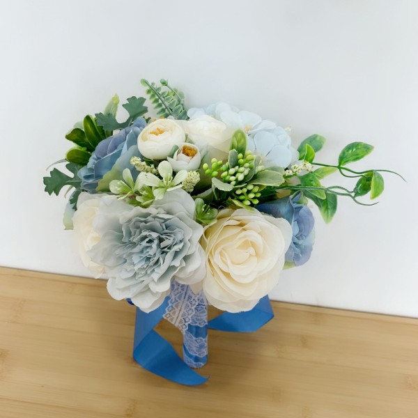 Classic Round Silk Flower Bridal Bouquets (Sold in a single piece) - Bridal Bouquets