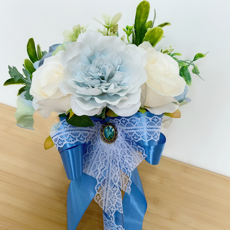 Classic Round Silk Flower Bridal Bouquets (Sold in a single piece) - Bridal Bouquets