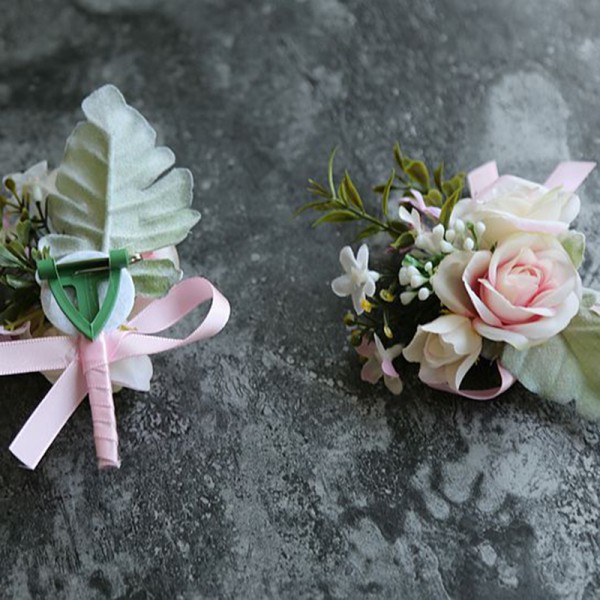 Classic Free-Form Silk Flower Boutonniere (Sold in a single piece) - Boutonniere