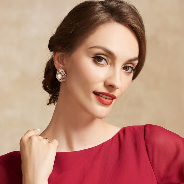 Unique Alloy With Irregular Cubic Zirconia Earrings