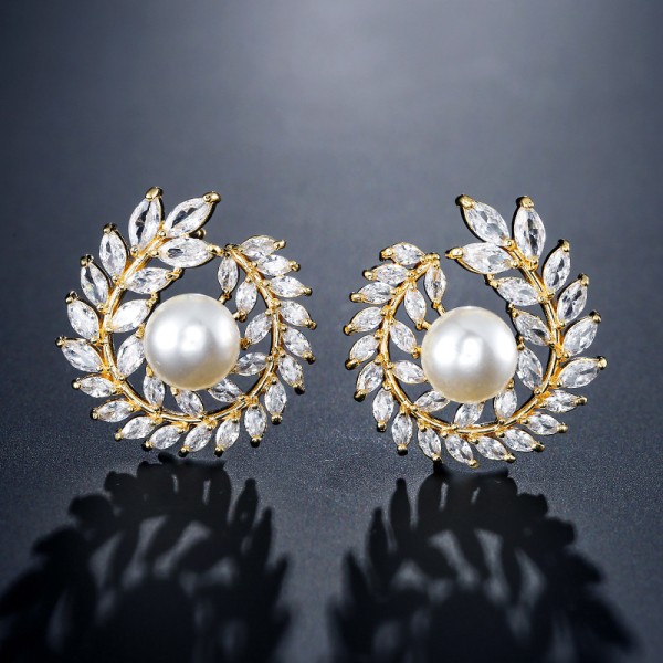 Unique Alloy With Irregular Cubic Zirconia Earrings