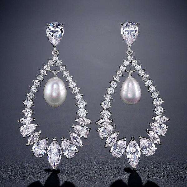 Elegant Alloy With Irregular Cubic Zirconia Earrings