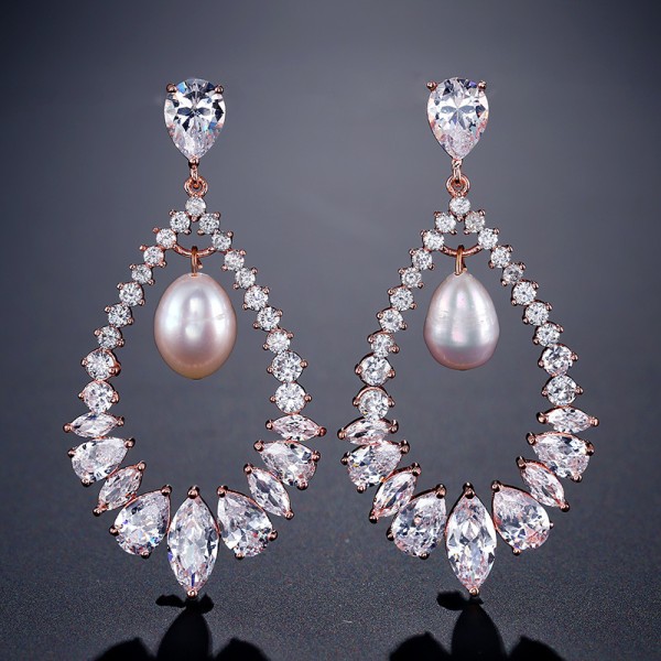 Elegant Alloy With Irregular Cubic Zirconia Earrings