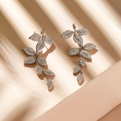 Unique Alloy With Irregular Cubic Zirconia Earrings