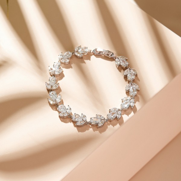 Beautiful Alloy With Irregular Cubic Zirconia Bracelets