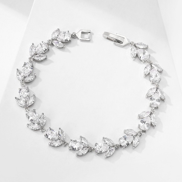 Beautiful Alloy With Irregular Cubic Zirconia Bracelets