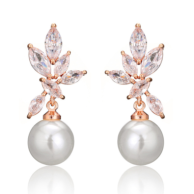 Elegant Alloy With Irregular Cubic Zirconia Earrings