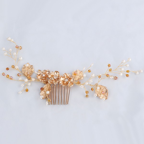 Combs & Barrettes/Headpiece Beautiful With Pearl/Crystal