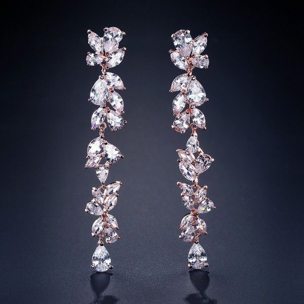 Ladies' Beautiful Alloy With Irregular Cubic Zirconia Earrings