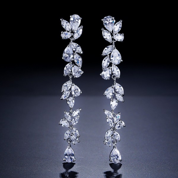 Ladies' Beautiful Alloy With Irregular Cubic Zirconia Earrings