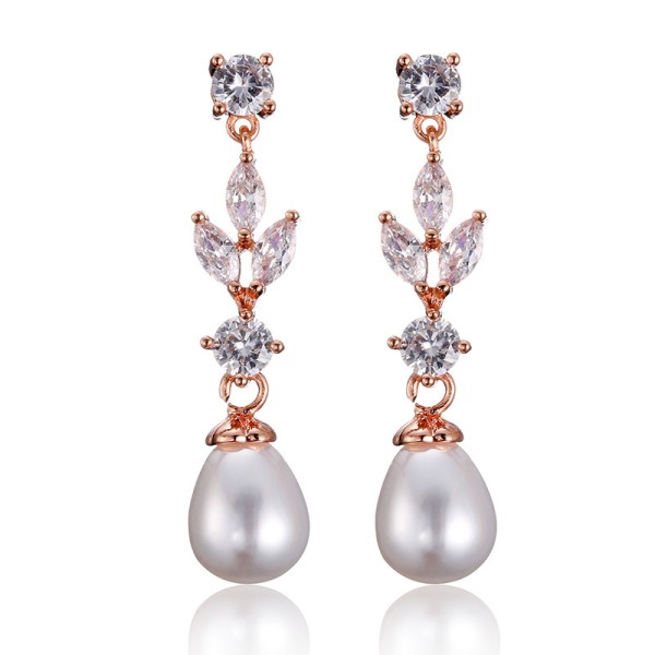 Ladies' Elegant Alloy With Irregular Cubic Zirconia Earrings