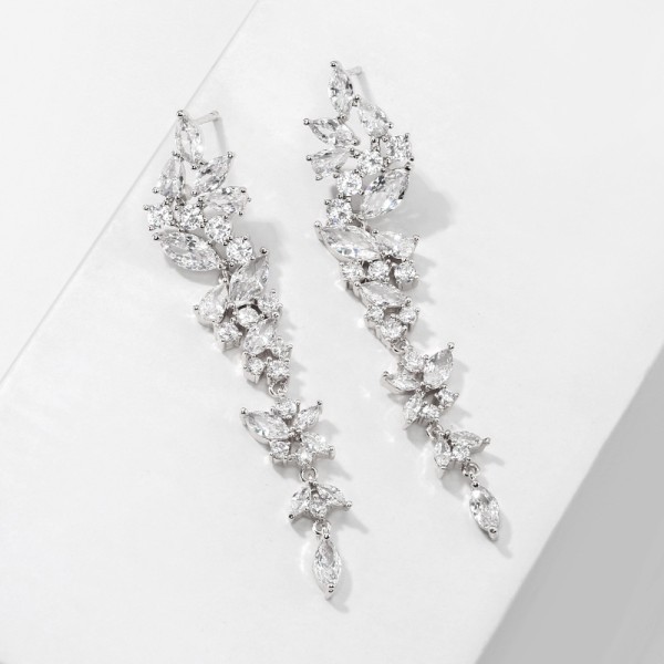 Ladies' Shining Alloy With Irregular Cubic Zirconia Earrings