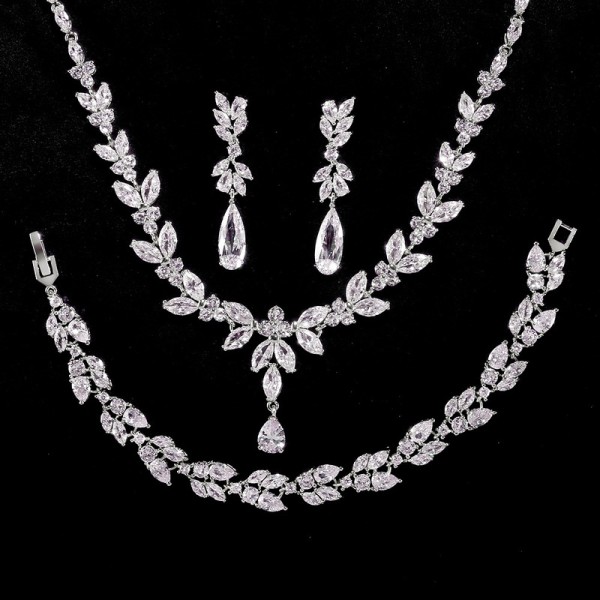 Ladies' Beautiful Alloy With Irregular Cubic Zirconia Jewelry Sets For Her